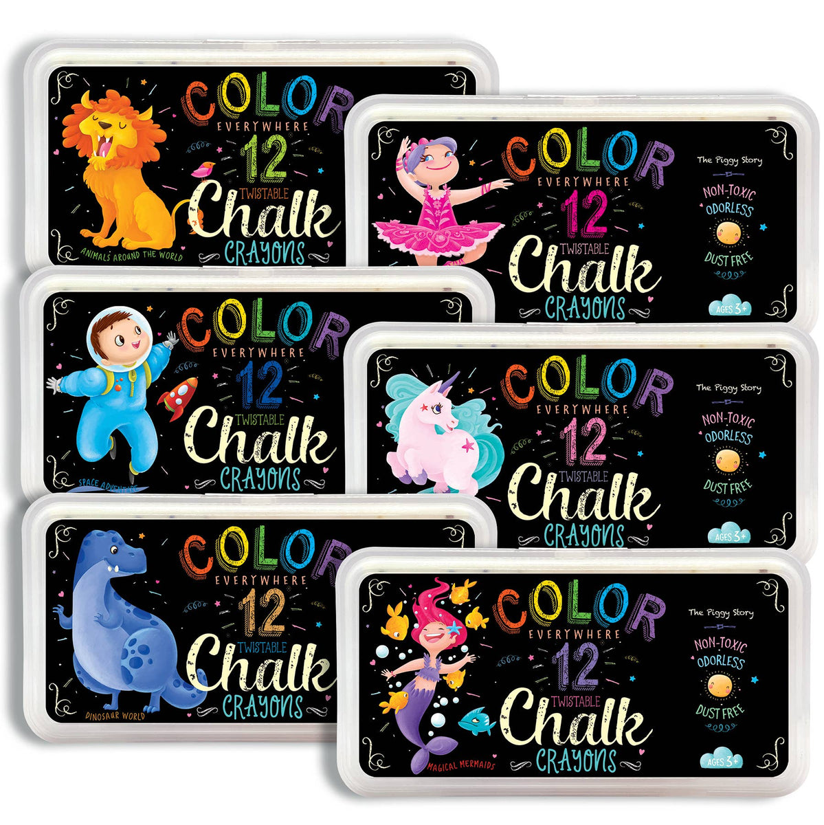 The Piggy Story Color Everywhere Chalk Crayons Green Beans Toys