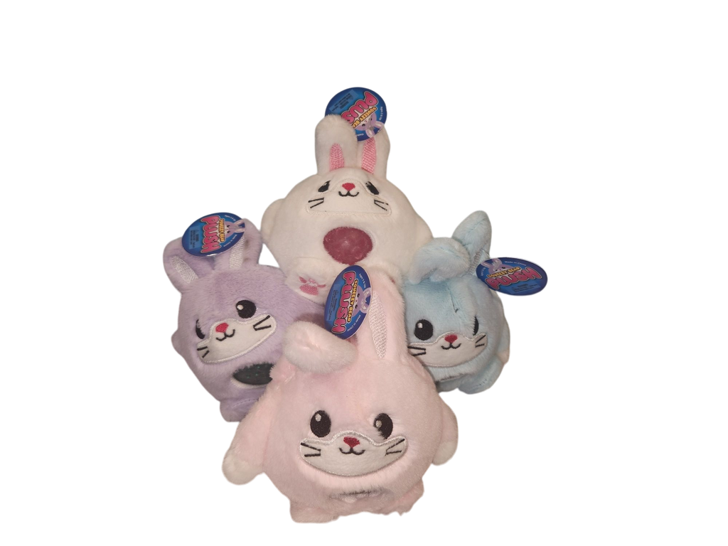 One Squeezy Bead Plush Easter Bunny (Random Color Selection)