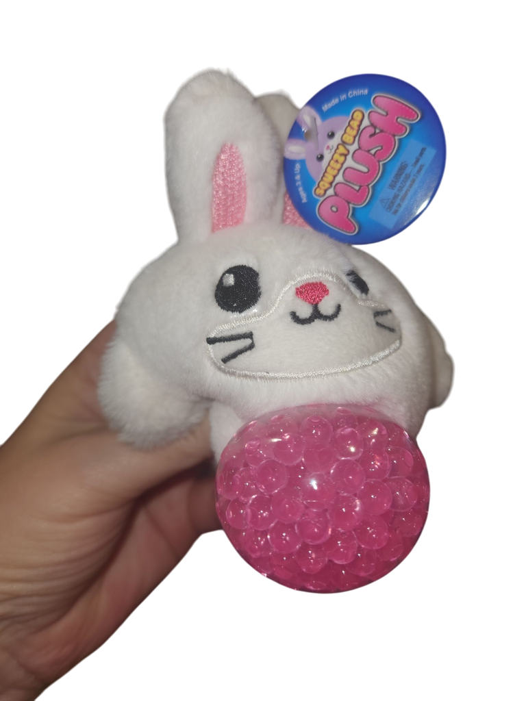 One Squeezy Bead Plush Easter Bunny (Random Color Selection)