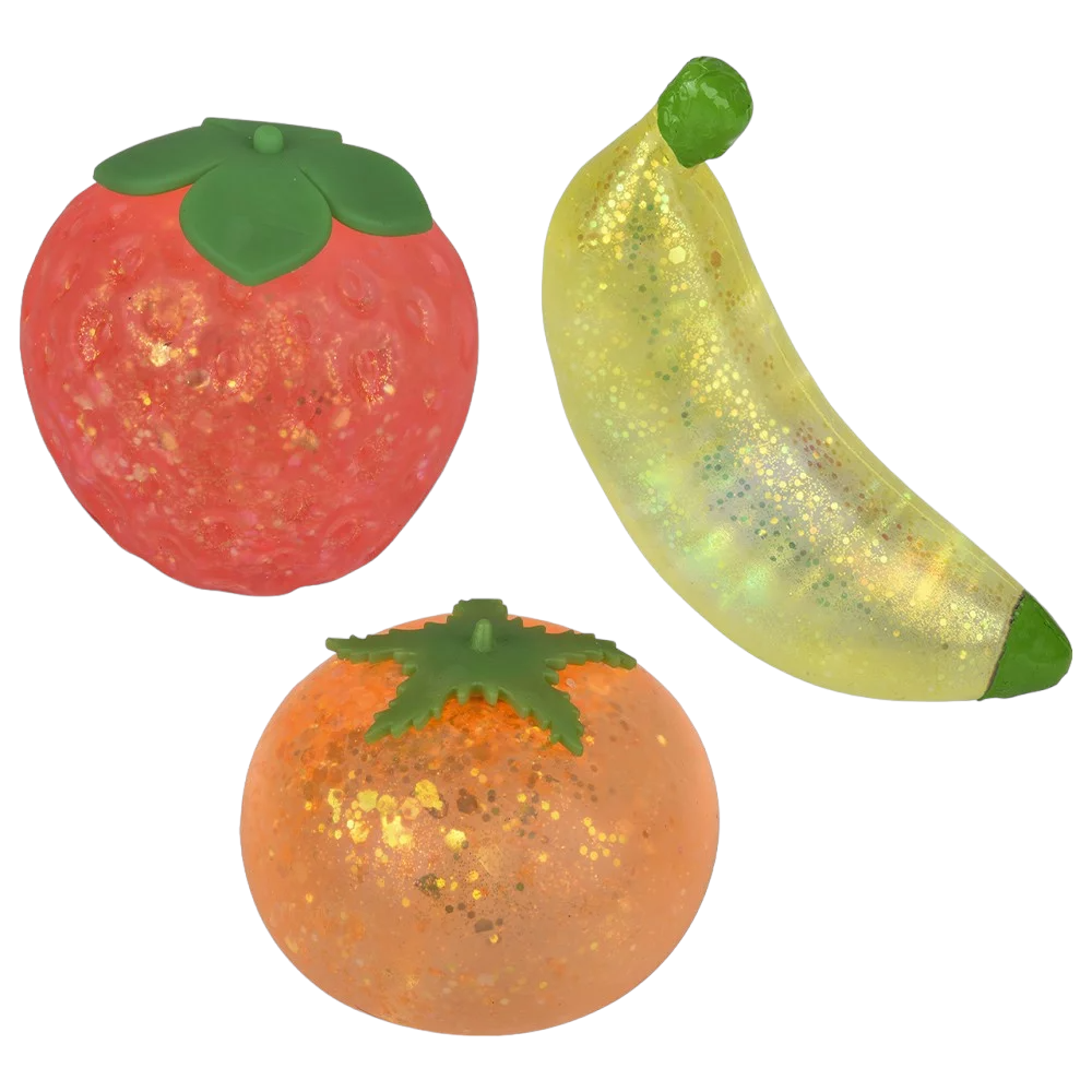 Set of 3 Squeezy Fruit Sugar Balls Green Beans Toys