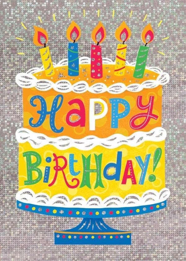 Paper House Productions - Birthday Cake Foil Card – Green Beans Toys