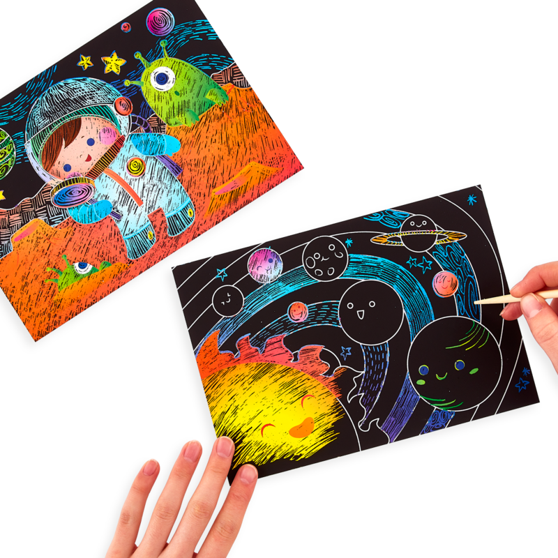 Scratch & Scribble Art Kit: Space Explorers - 10 Piece Set