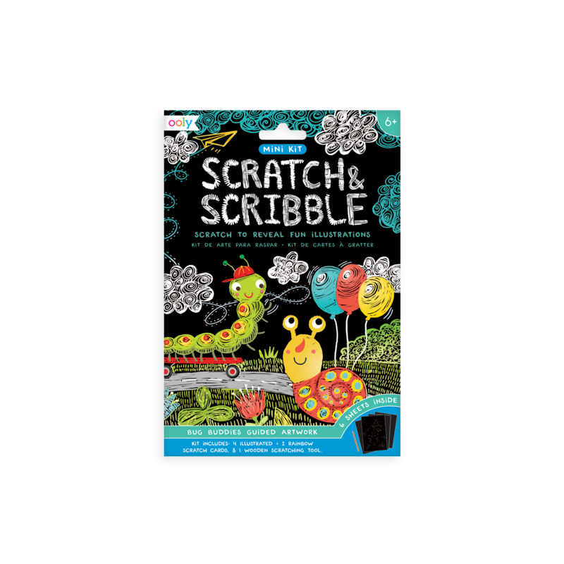Mini Scratch & Scribble Art Kit: Bug Buddies - 7 Piece Set