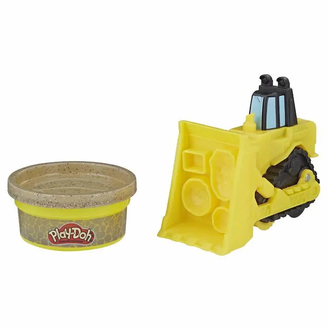 Play-Doh Wheels Mini Bulldozer Toy with 1 Can of Non-Toxic Play-Doh Stone Colored Buildin' Compound
