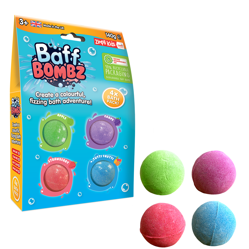 Zimpli Kids Ltd - Vibrant Round Baff Bombz Fizzing Bath Bomb Toy