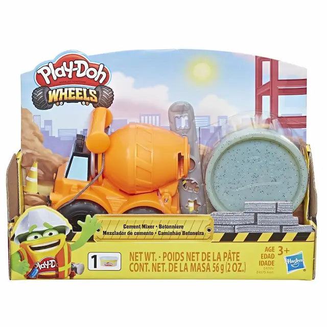 Play-Doh Wheels Mini Cement Truck Toy with 1 Can of Non-Toxic Play-Doh Cement Colored Buildin' Compound