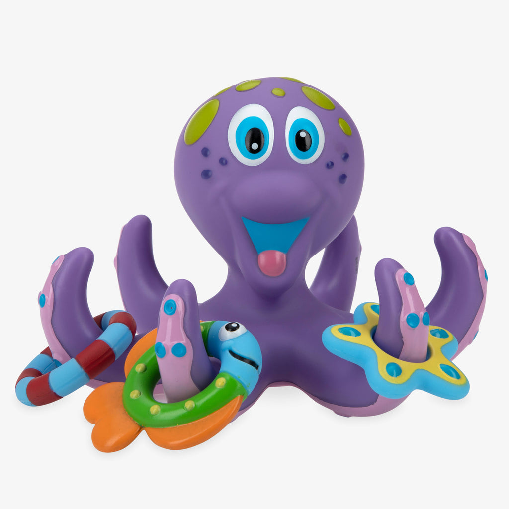 Nuby - Floating Purple Octopus w/ 3 Hoopla Rings Bath Toy