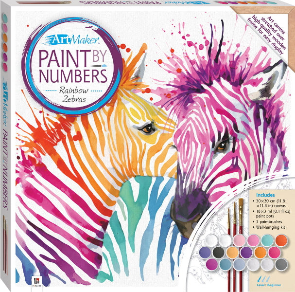 Rainbow Zebras Paint by Numbers (Art Maker) – Green Beans Toys
