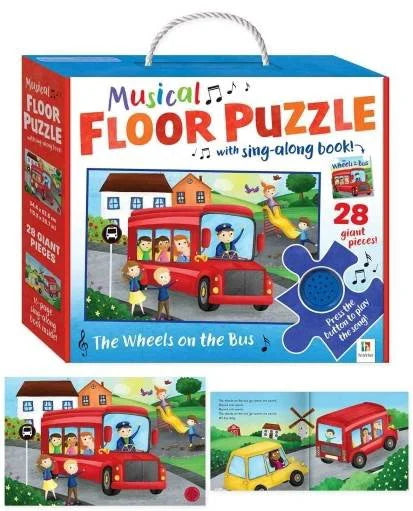 	The Wheels On The Bus: 28 Piece Musical Floor Jigsaw Puzzle with Sing-Along Book