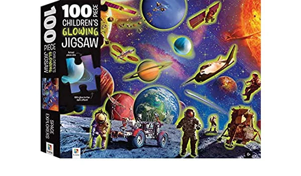 Space Explorers: 100 Piece Children's Glowing Jigsaw Puzzle