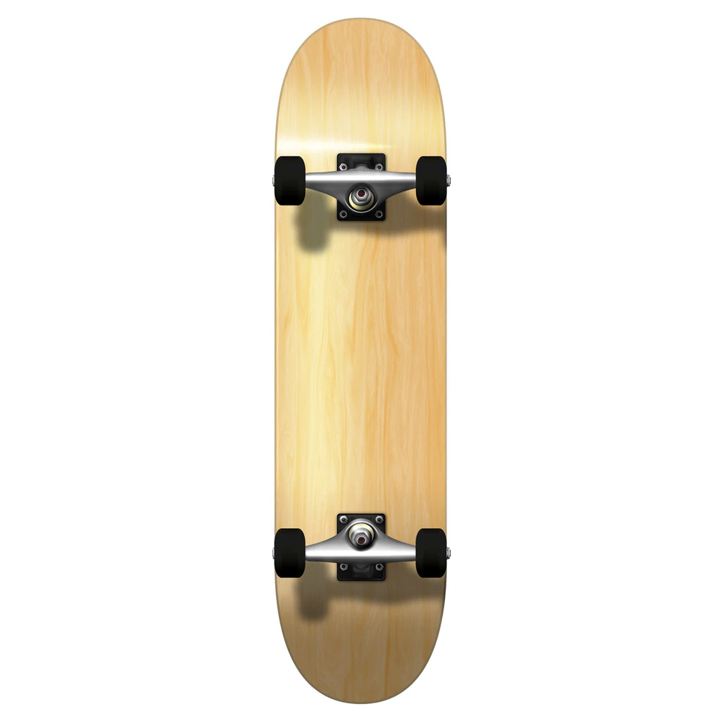 Yocaher Skateboards - Blank 7.75" Complete Skateboard - Natural