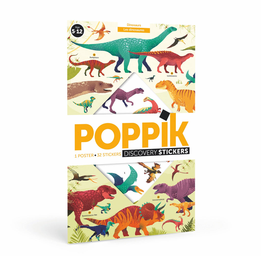 POPPIK - Discovery Poster with Stickers - Dinosaurs