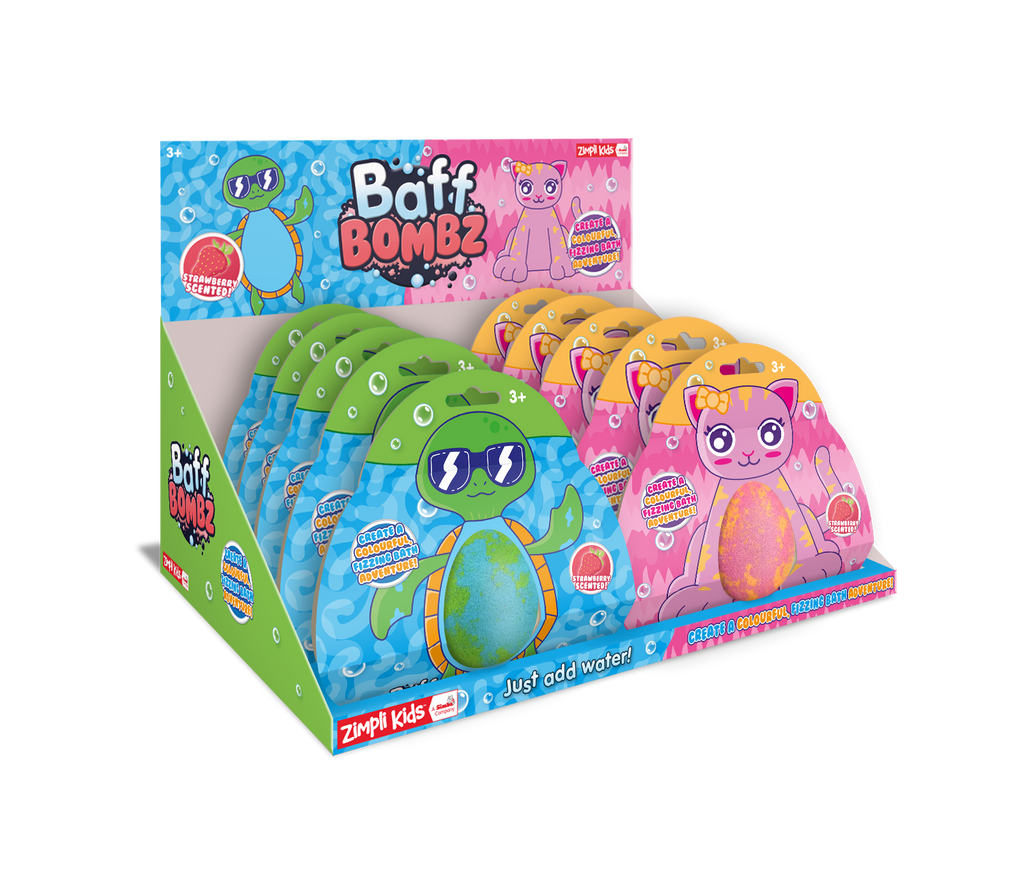 Zimpli Kids Ltd - Animal Cat & Turtle  Baff Bombz - Colourful Fizzing Bathtime