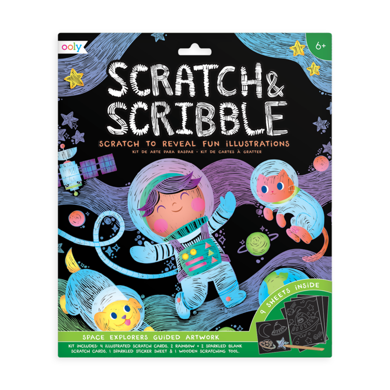 Scratch & Scribble Art Kit: Space Explorers - 10 Piece Set