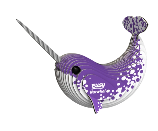 Eugy Narwhal 3D Puzzle — Educational Toy for Boys and Girls, 28 Piece Puzzle