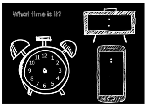 Imagination Starters Chalkboard Placemat 12x17 "What time is it?"