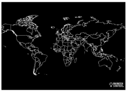 Imagination Starters Chalkboard World Map Placemat