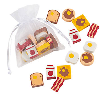 Breakfast Food Erasers in Bag (one bag with multiple erasers)