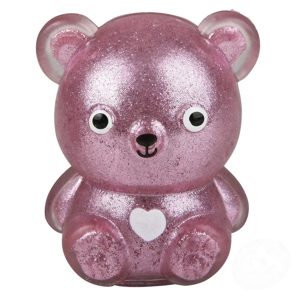 Squish Sticky Glitter Valentine Bear