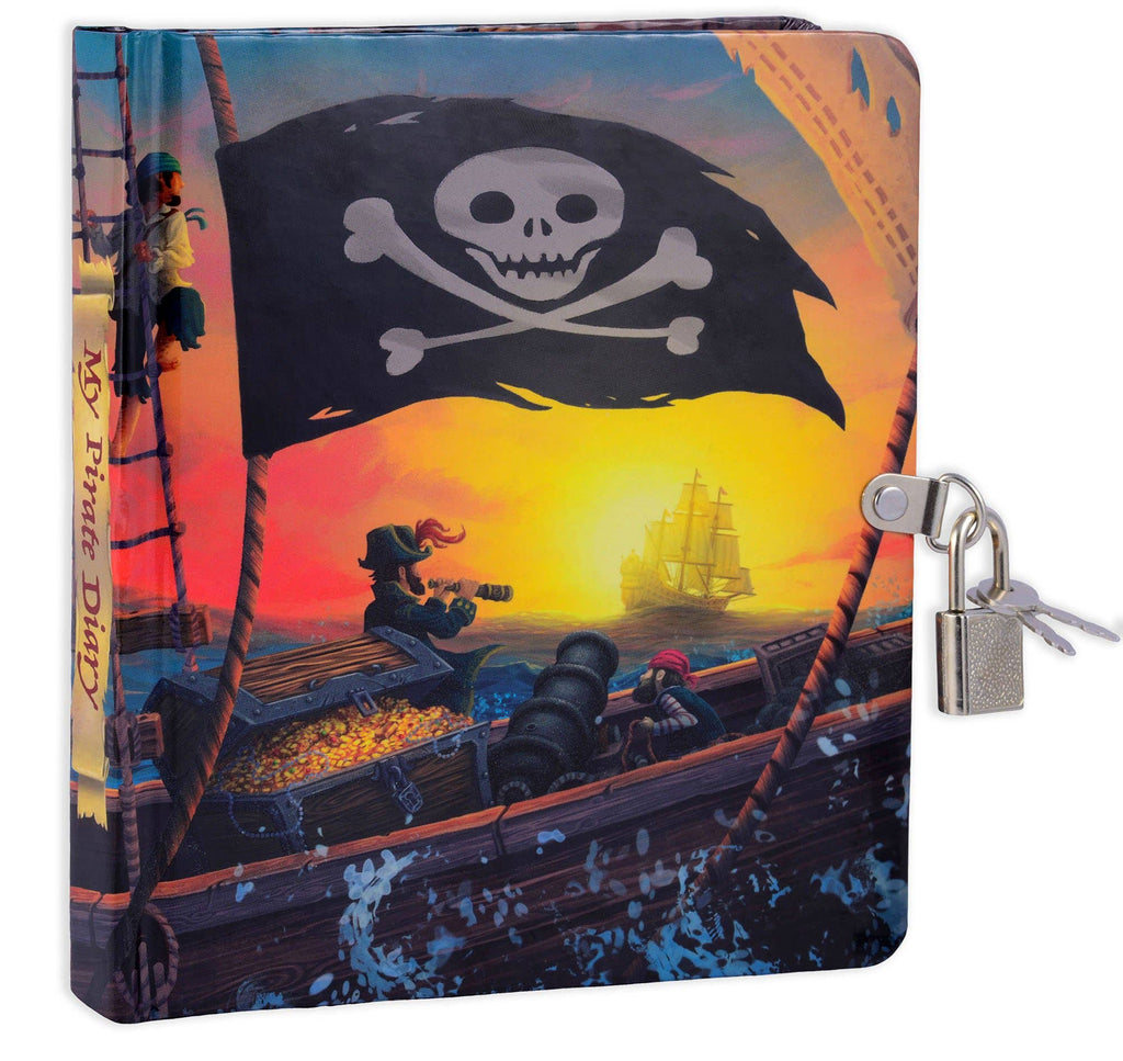 Mollybee Kids - Pirate Ship Glow in the Dark Lock and Key Diary