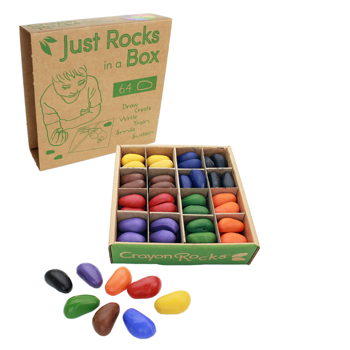 Crayon Rocks - Just Rocks in a Box 8 Colors – Green Beans Toys