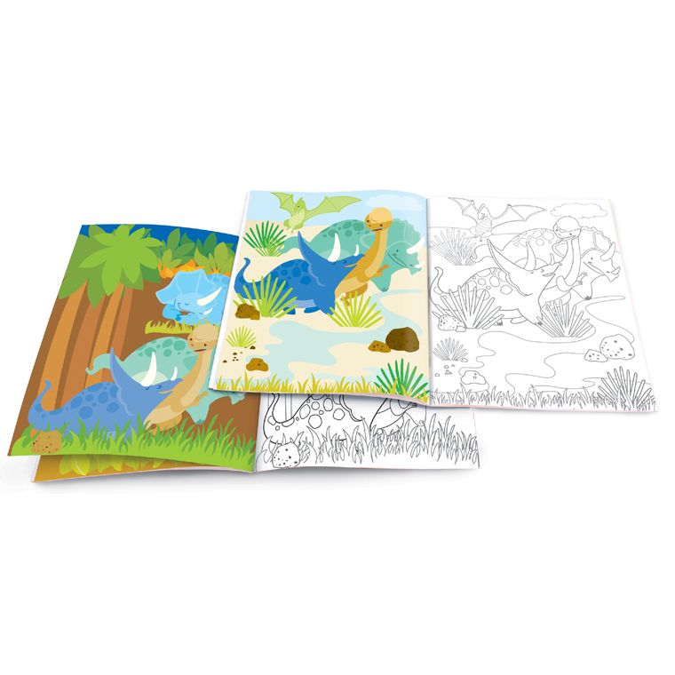 The Piggy Story - Dinosaur World Glitter Doodle Gel Crayons